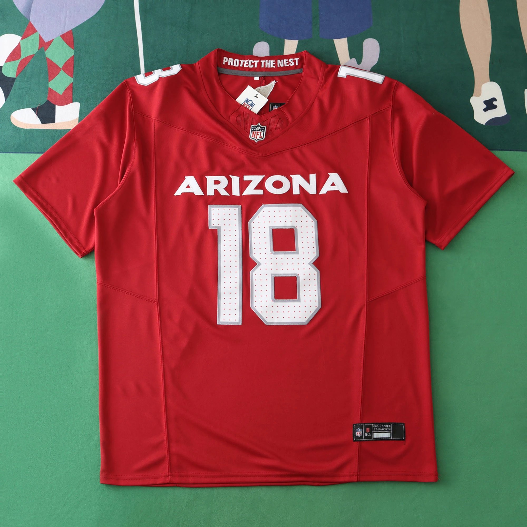 2425 Arizona Cardinals Red Jersey 3rd Generation 18# Arizona (Please note customization info when placing order, messages will not count)