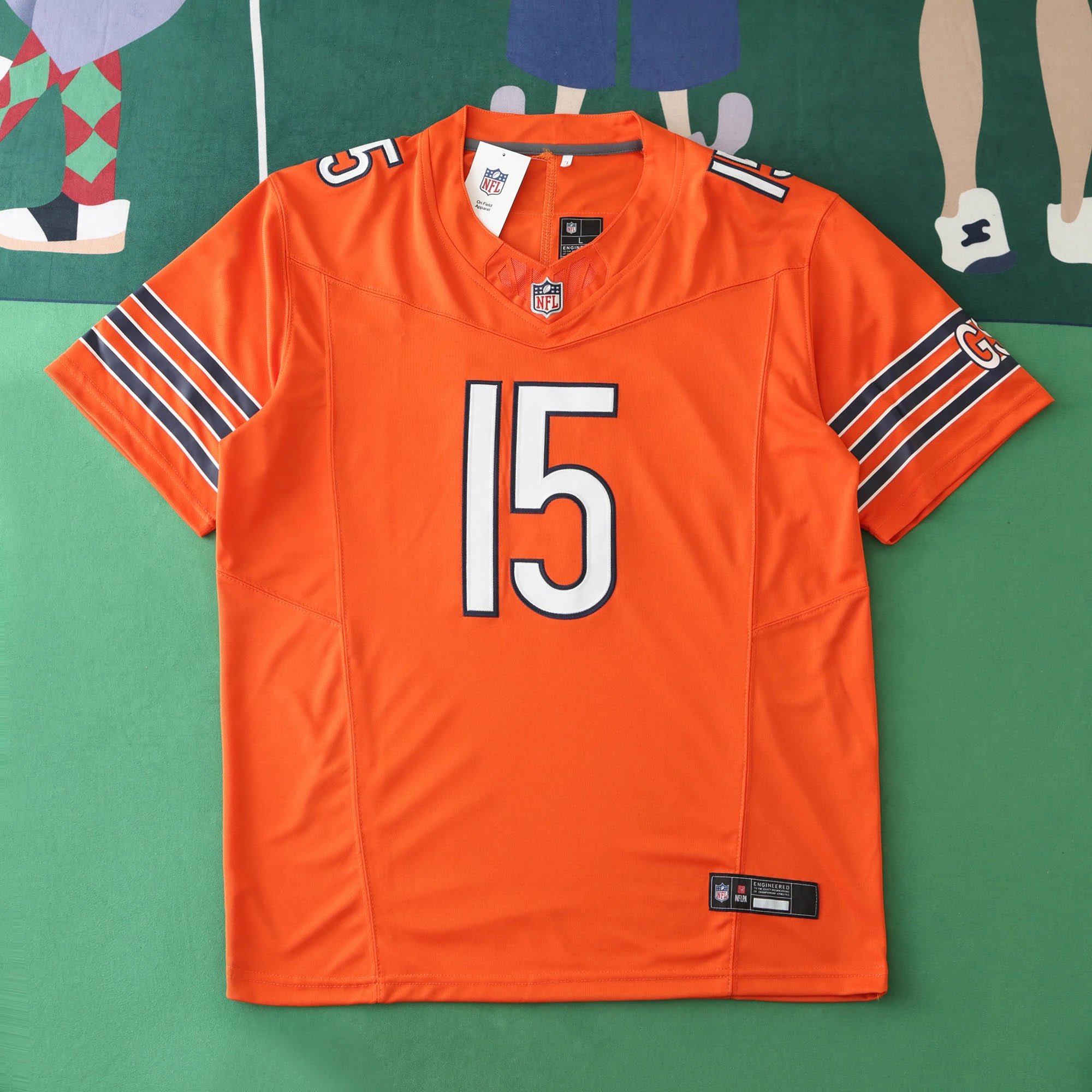 2425 Chicago Bears Orange Jersey 3rd Generation 15# ODUNZE (For custom info, please leave a note when placing your order. Sending a message does not count.)