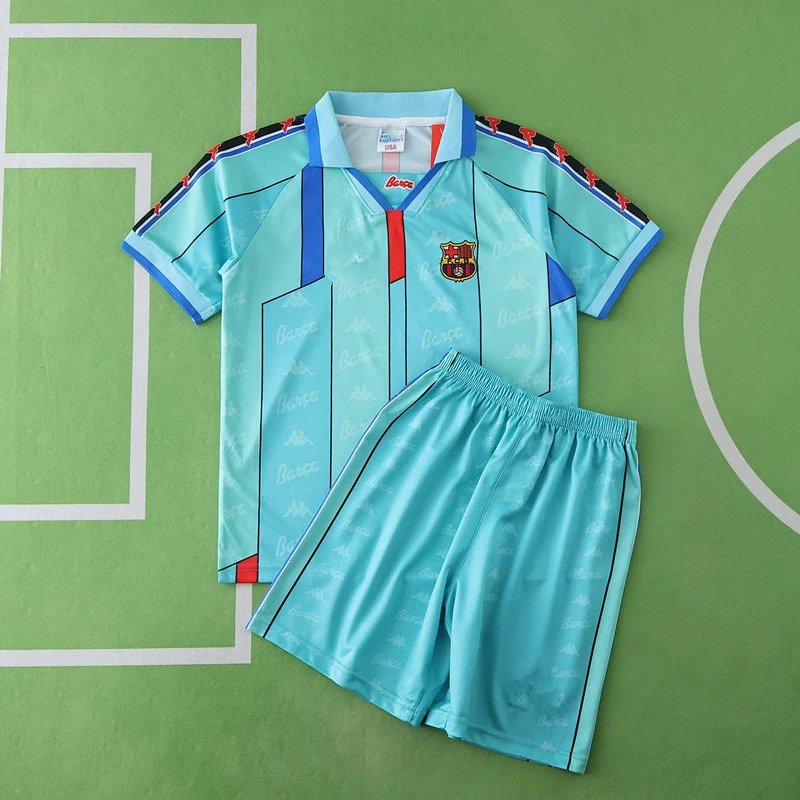 9697 Barcelona Away Sky Blue Kids' Jersey (Please note customization info in order remarks; messages are not valid)