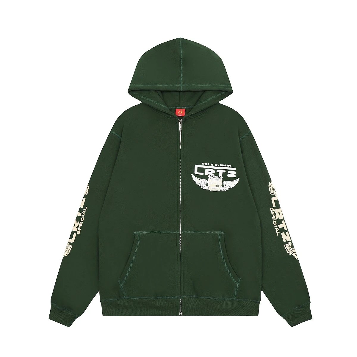 Corteiz Zip-Up Hoodie Light Gray - 12