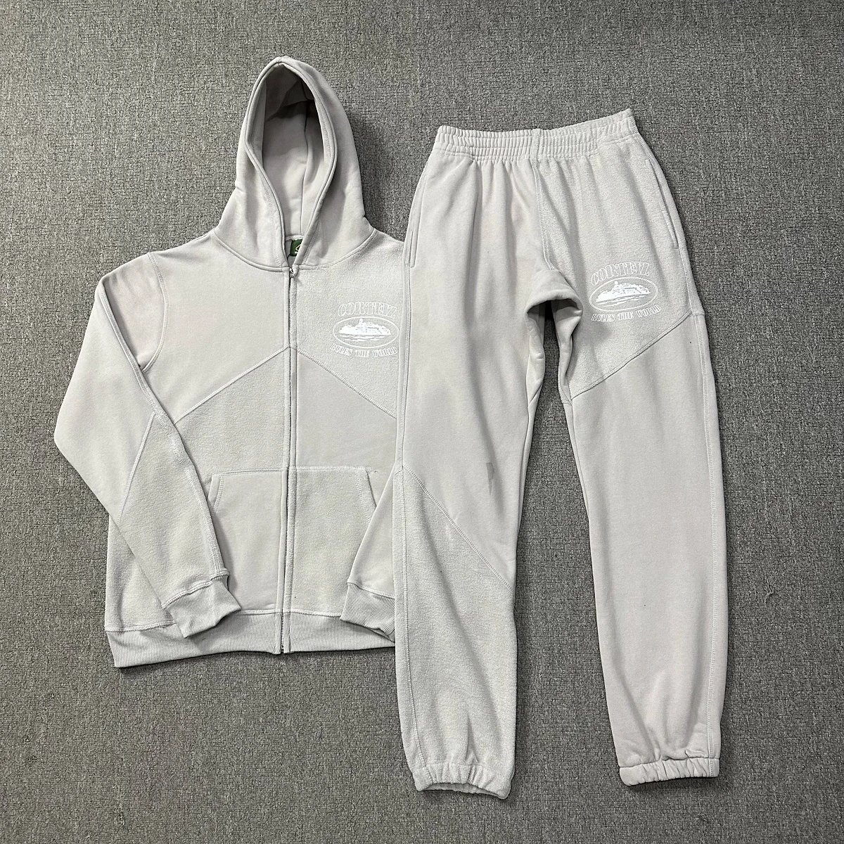 Corteiz Zip-Up Hoodie Light Gray - 8