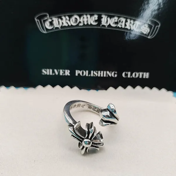 Chrome Hearts Cross Flower Ring Silver Jewelry - 1