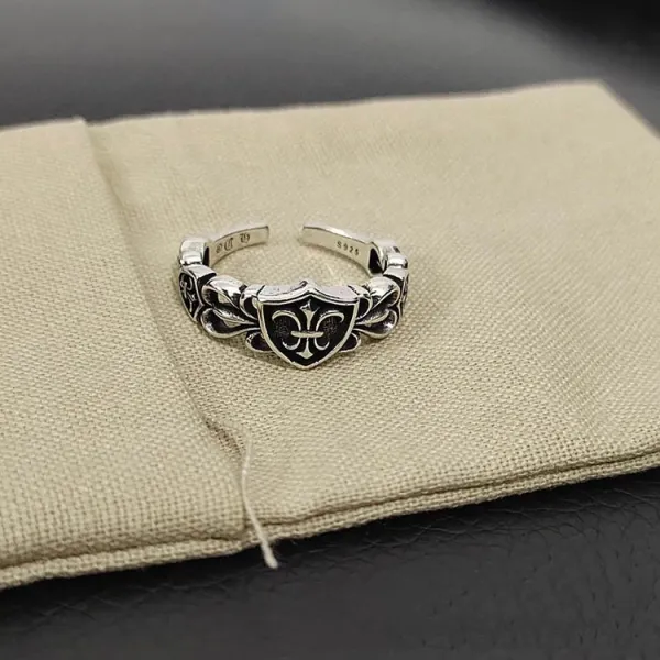 Chrome Hearts Shield Fleur-de-Lis Ring Silver Jewelry - 1