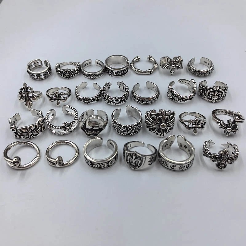 Chrome Hearts Floral Band Ring Silver Jewelry - 2