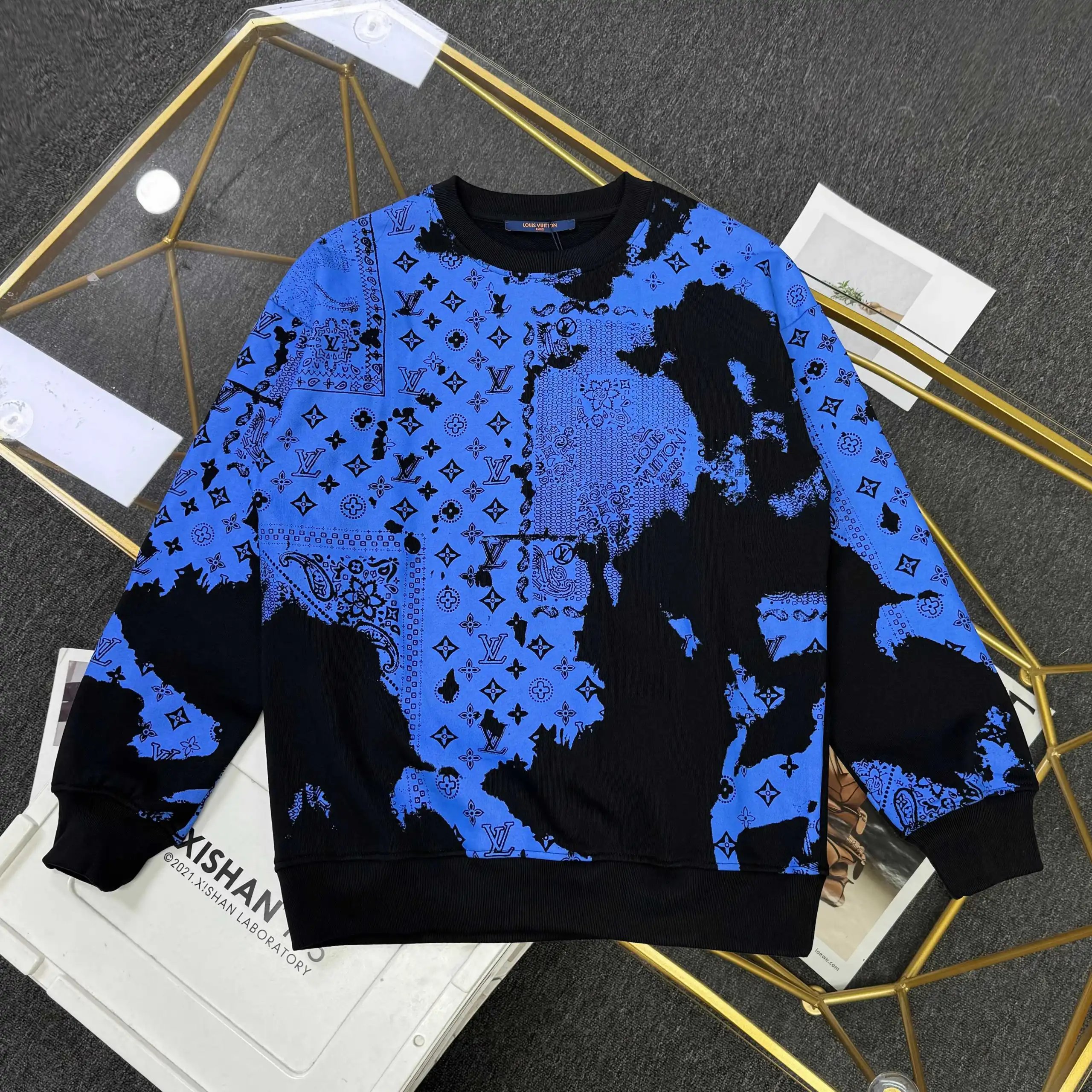 Louis Vuitton Bandana Print Navy White Oversized Sweatshirt