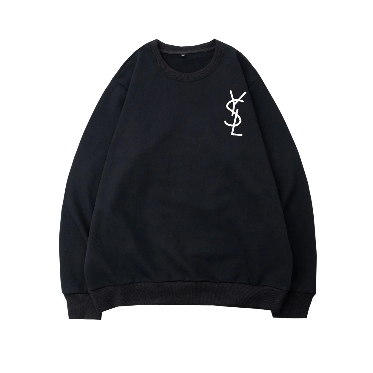 Saint Laurent Black Fuzzy Logo Sweater