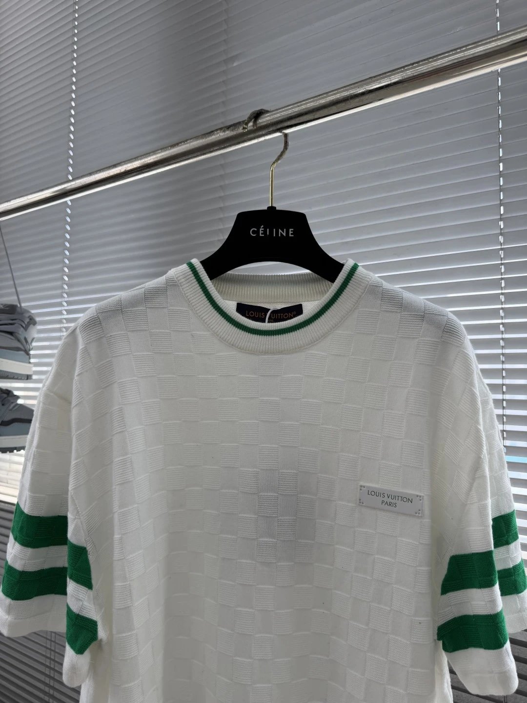 Louis Vuitton Knit Sweater Navy Blue Checkerboard Sporty