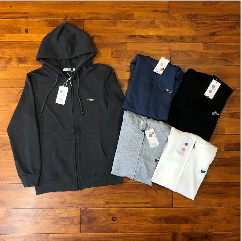 Lacoste Full Zip Hooded Sweatshirt Black Classic