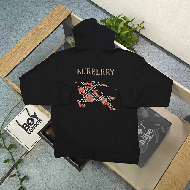Burberry Hooded sweatshirts with logo patch or embroidered equestrian motif product detail image 54