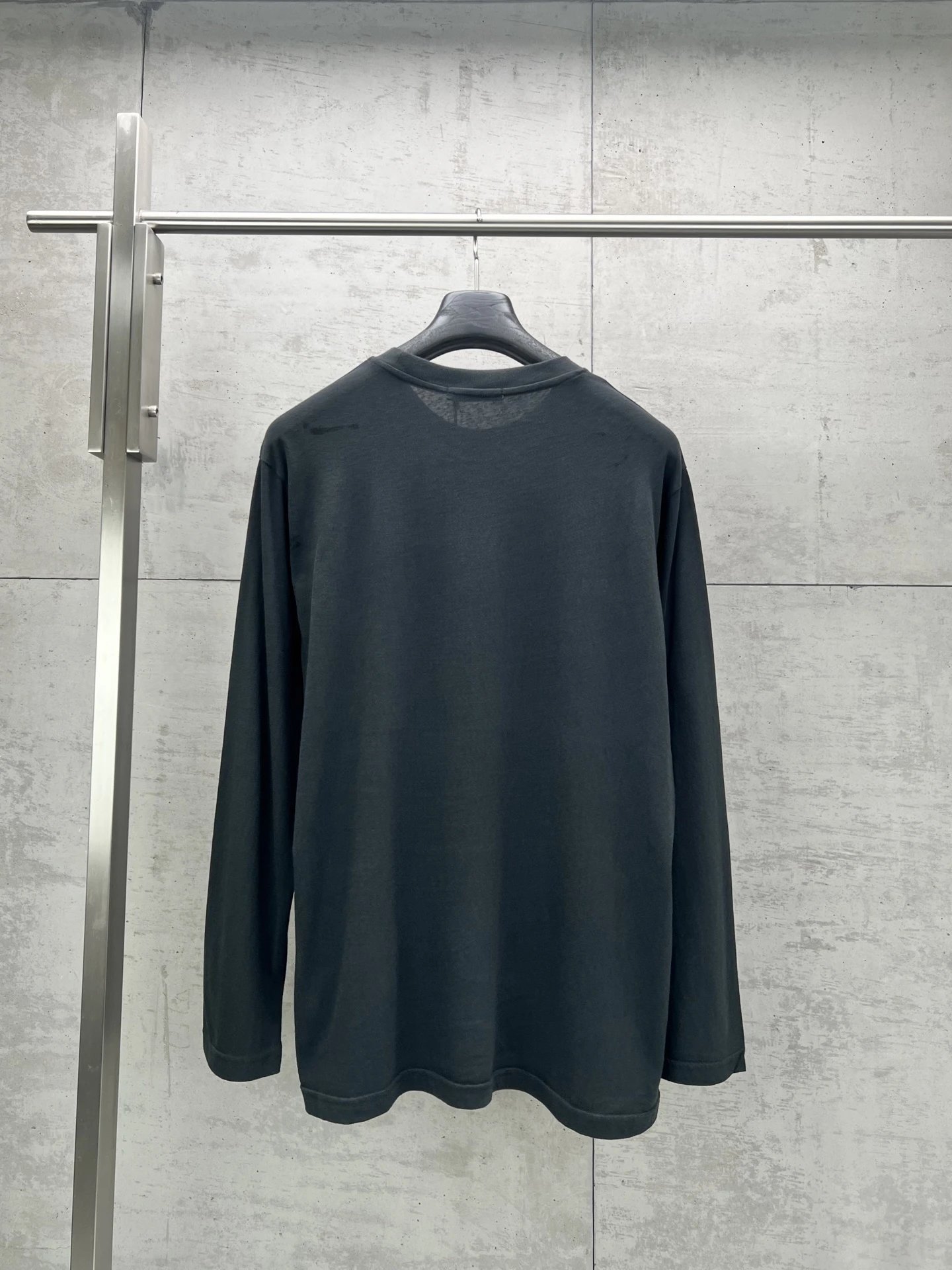 Acne Studios Stockholm 1996 Charcoal Distressed Long Sleeve T-Shirt