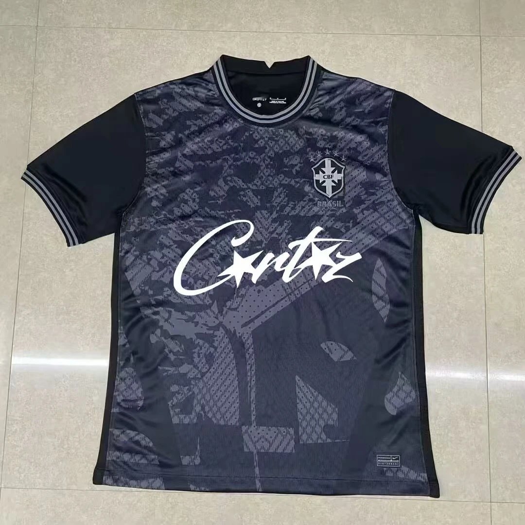 Adidas Football Jerseys Short-Sleeve Jersey — Brazil-gray-black