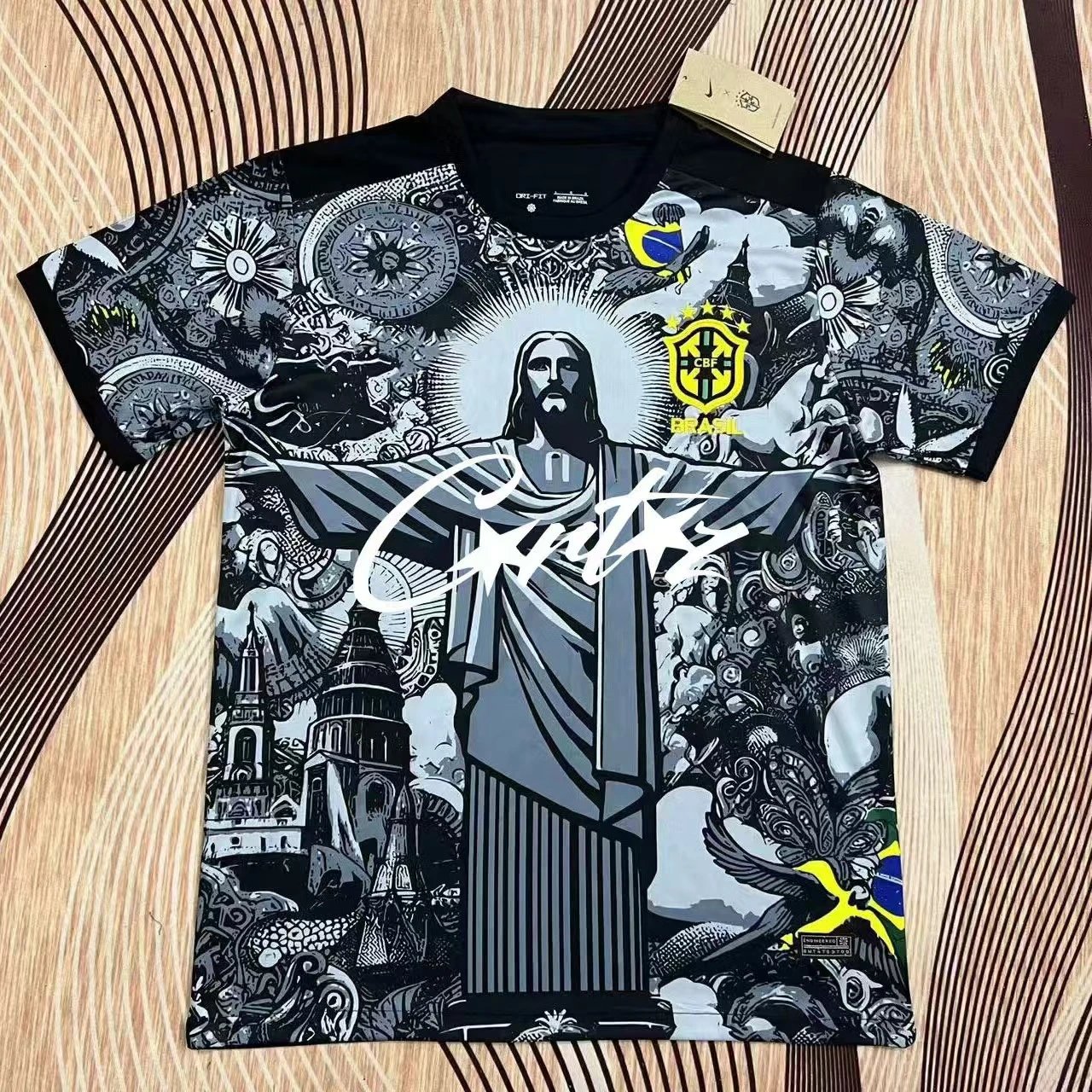 Adidas Football Jerseys Short-Sleeve Jersey — Brazilian goddess gray