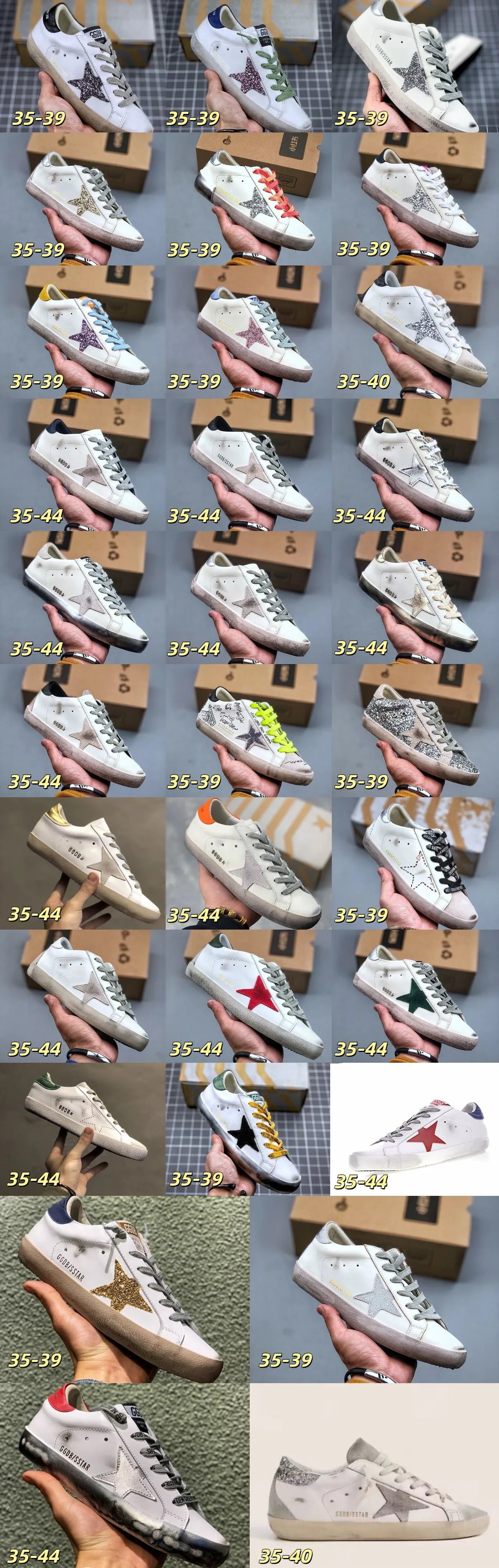 Golden Goose Superstar White Glitter Star Casual Sneakers