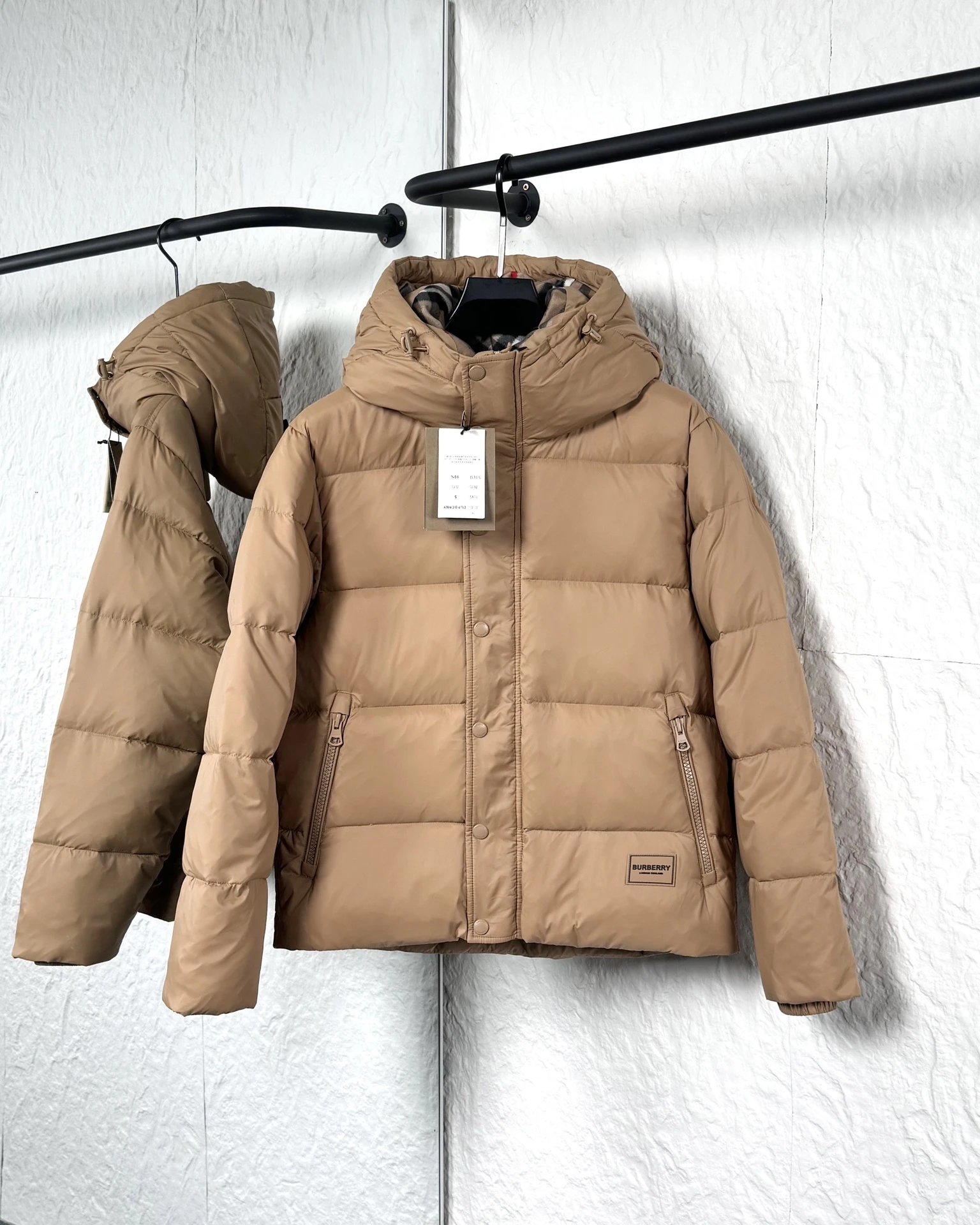 Burberry Down Jackets Hooded Puffer Jacket with Check Lining — 9-2