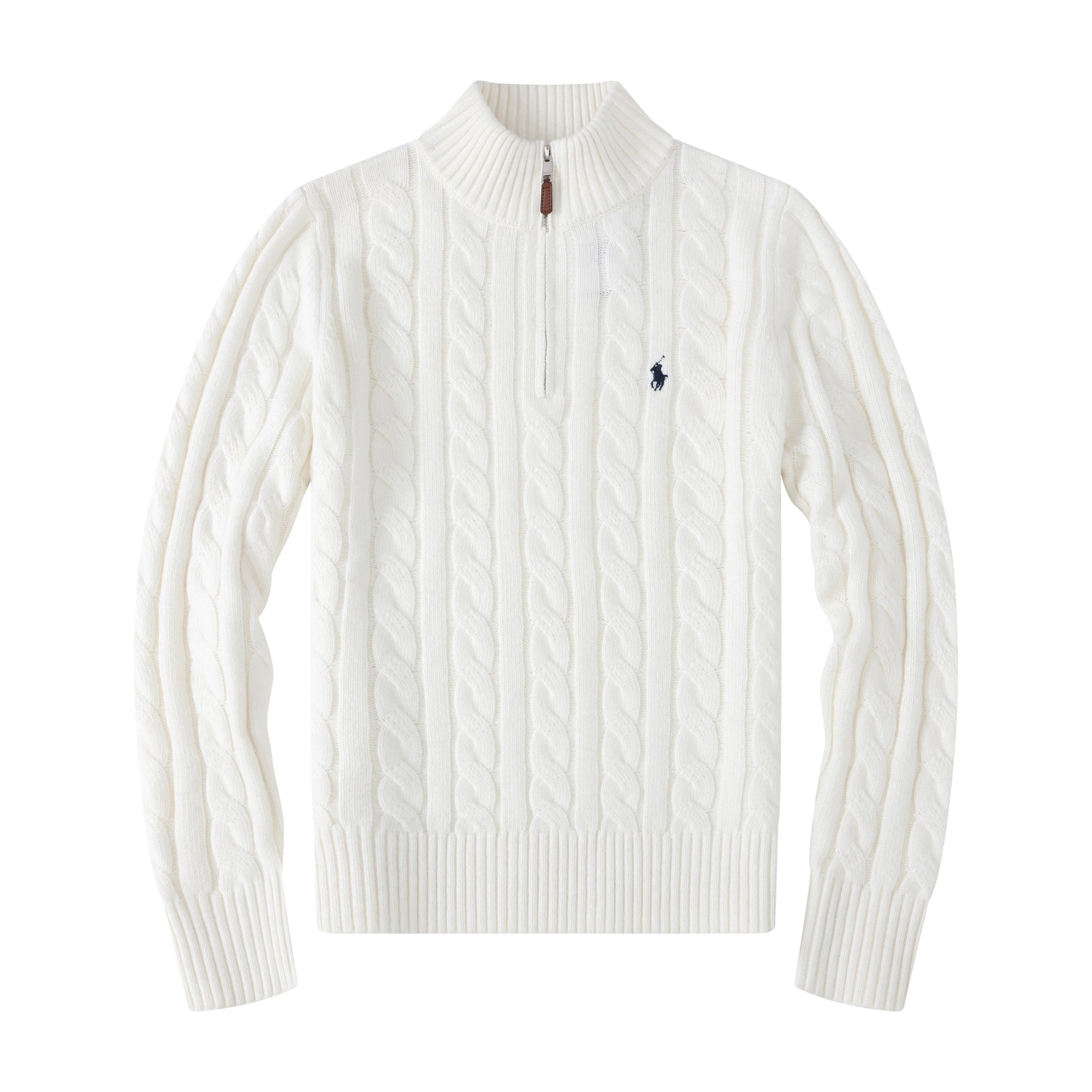 Men's White Half-Zip