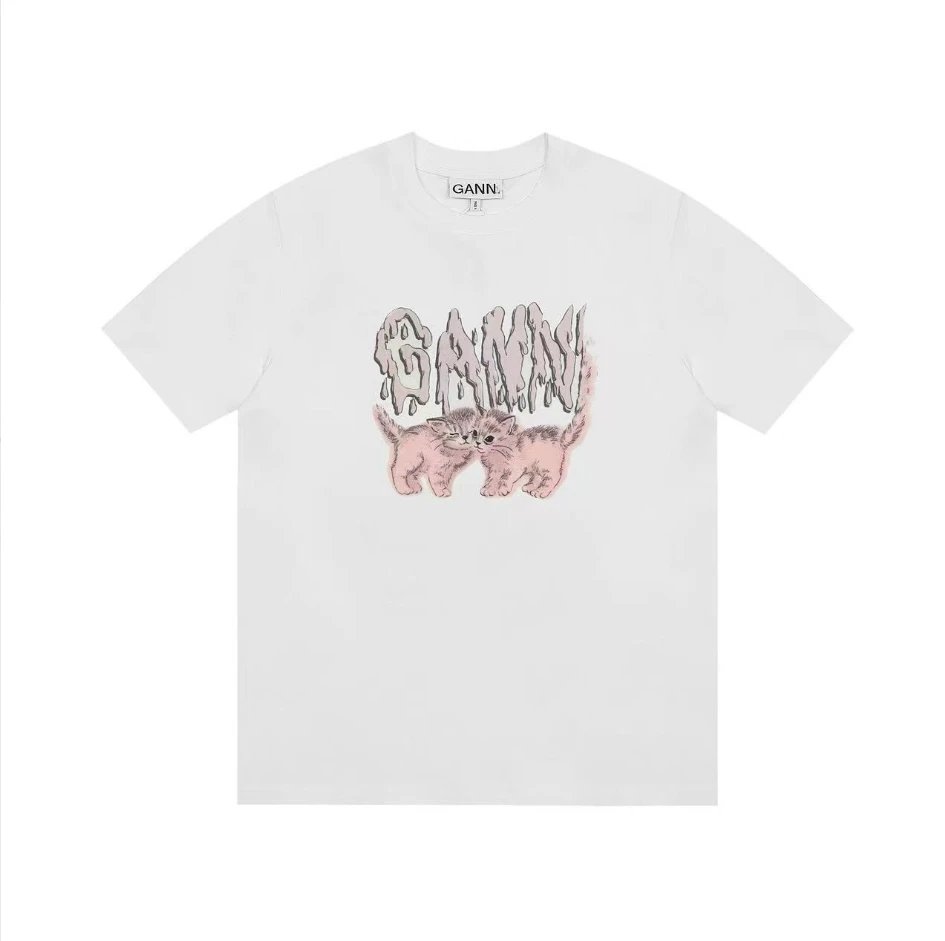 GANNI T-Shirts Graphic Print — GA55 white