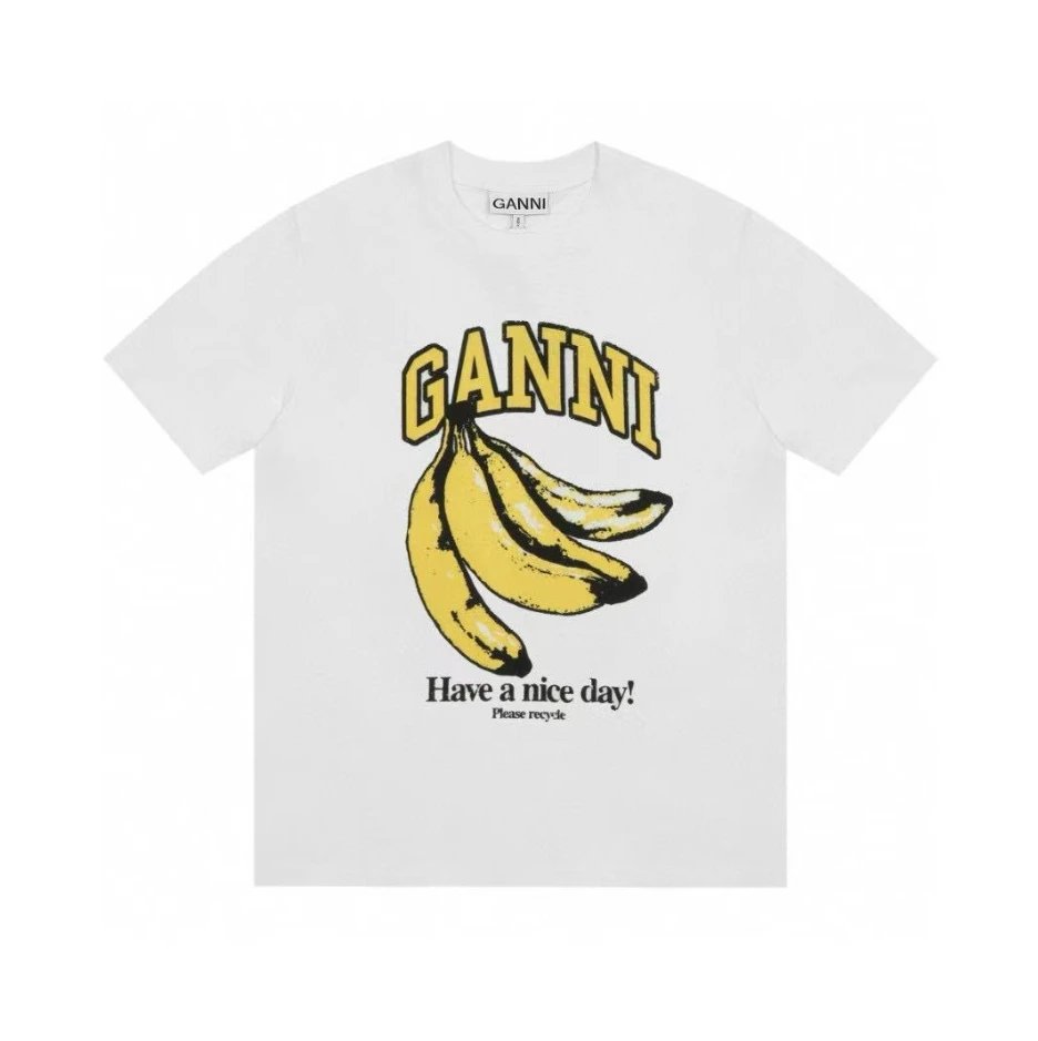 GANNI T-Shirts Graphic Print — GA53 white