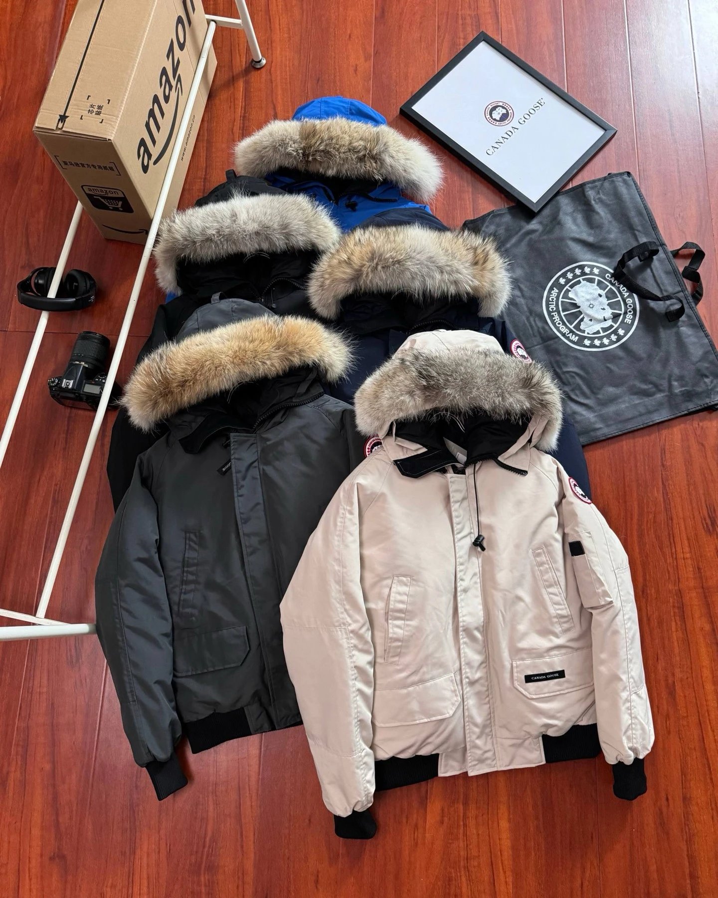 Canada Goose Lightweight Navy Blue Hooded Puffer Jacket