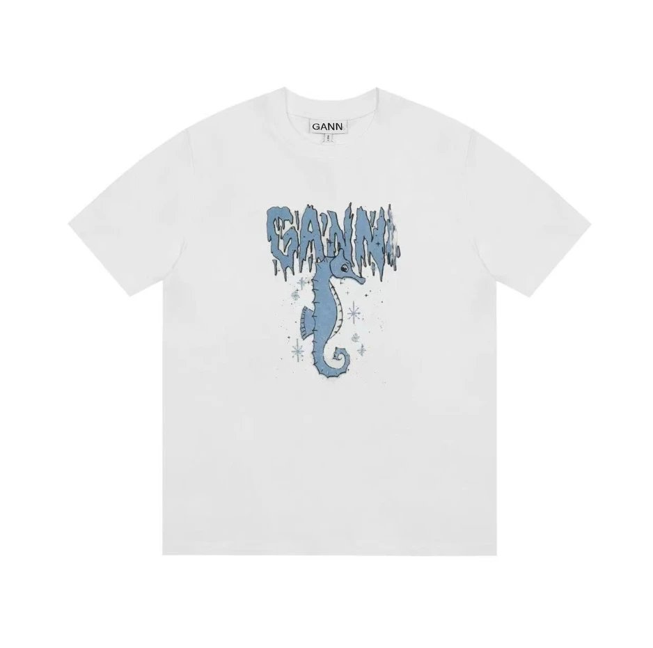 GANNI T-Shirts Graphic Print — GA54 white