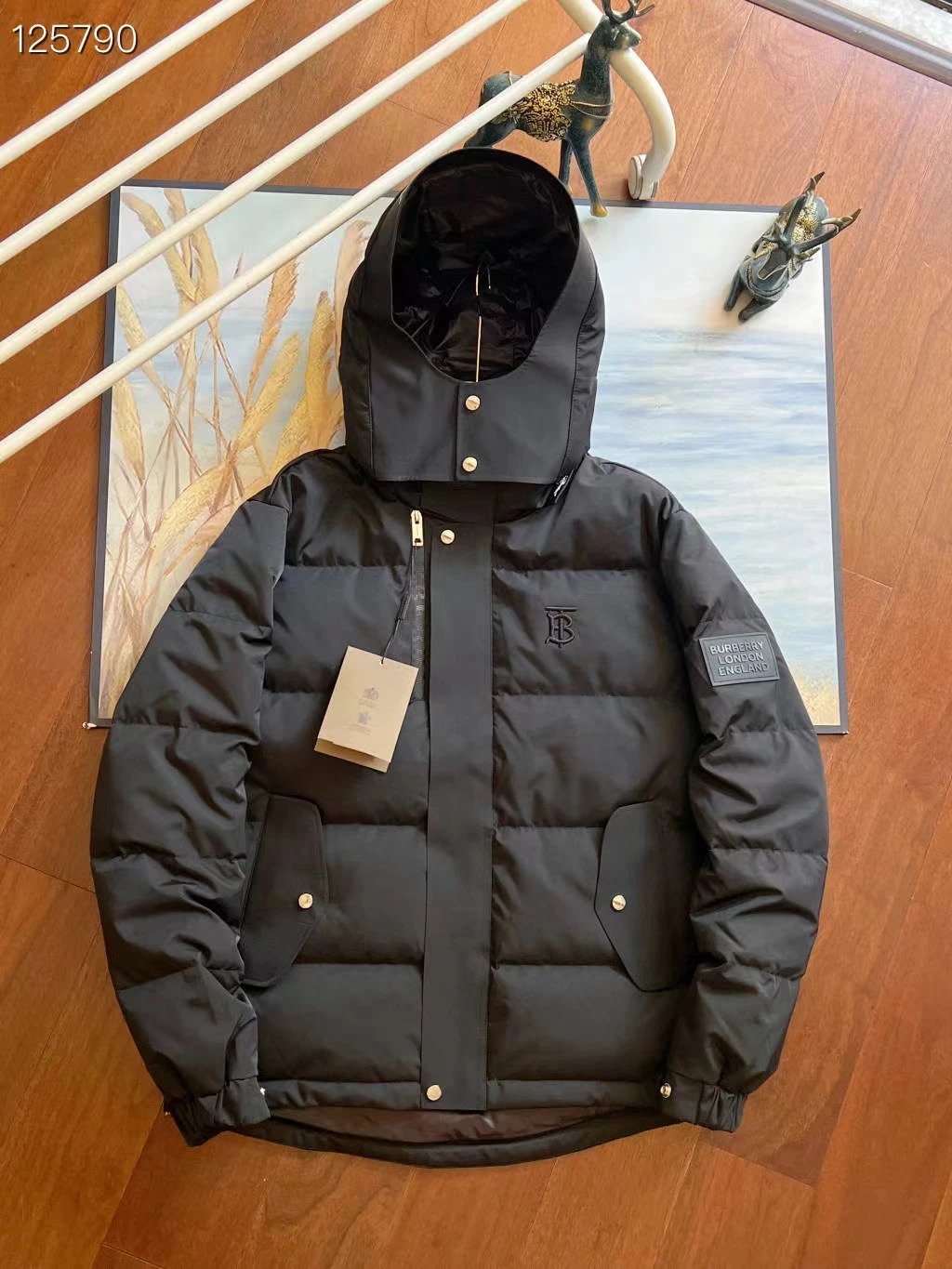 Burberry Down Jackets Hooded Puffer Jacket with Check Lining — 10