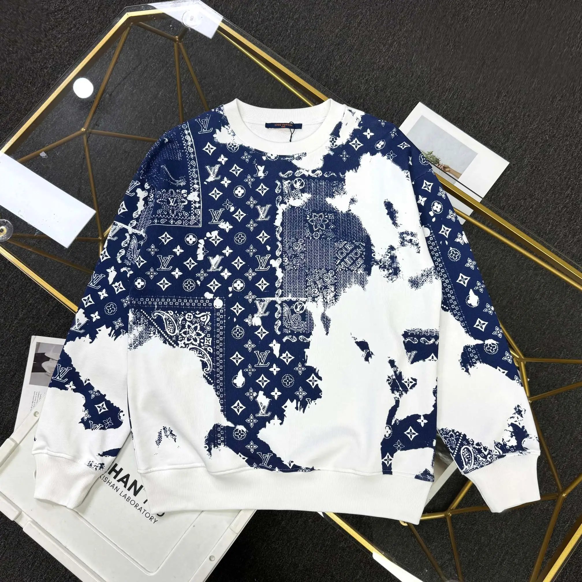 Louis Vuitton Bandana Print Navy White Oversized Sweatshirt