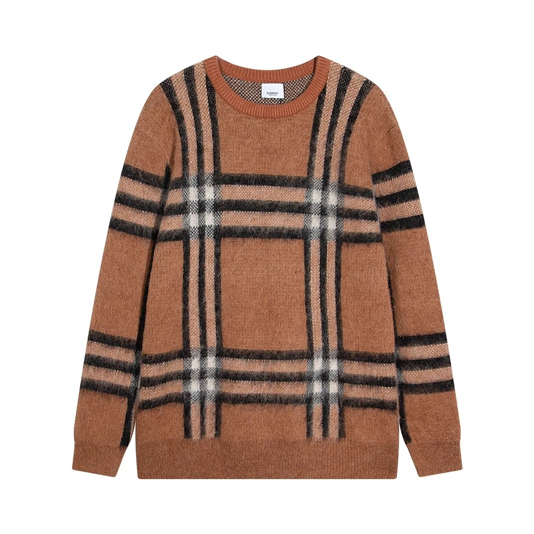 Burberry Knit Sweater Black Equestrian Logo Crewneck