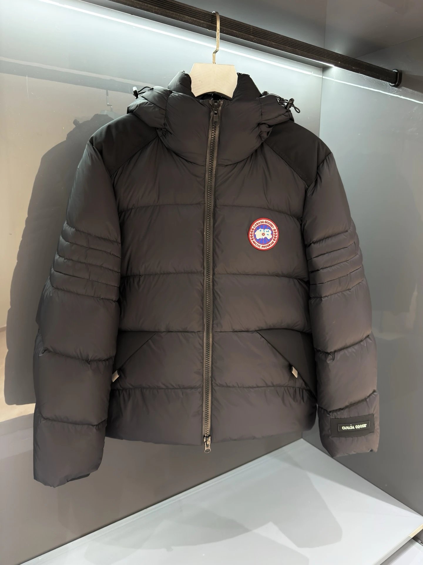 Canada Goose Lightweight Navy Blue Hooded Puffer Jacket