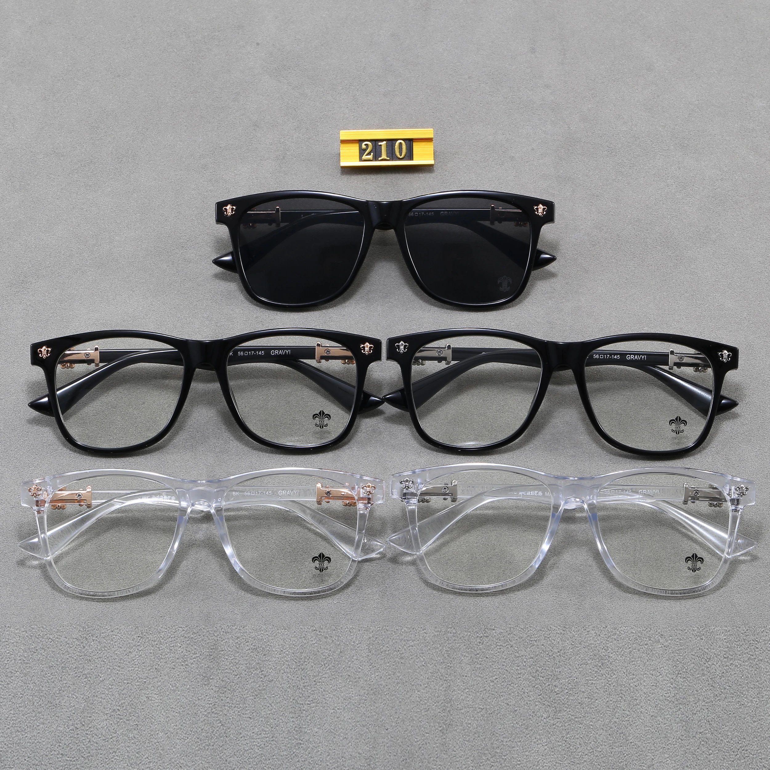 Chrome Hearts 2273 Black Rectangular Eyeglasses