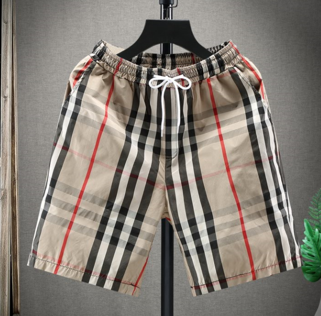 Burberry Shorts Drawstring patterned — 9-002 Small Plaid Khaki