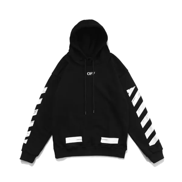 Off-White Diagonal Arrow Print Hoodie Black - 15