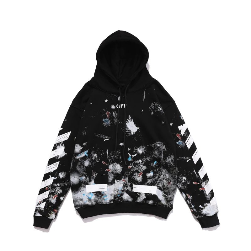 Off-White Diagonal Arrow Print Hoodie Black - 12