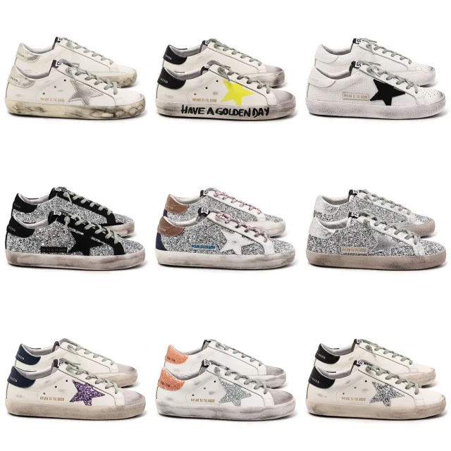 Golden Goose Sneakers Super-Star distressed star product detail image 1