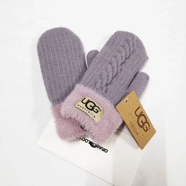 UGG Cable Knit Mittens Lavender Pink Knit Gloves - 1