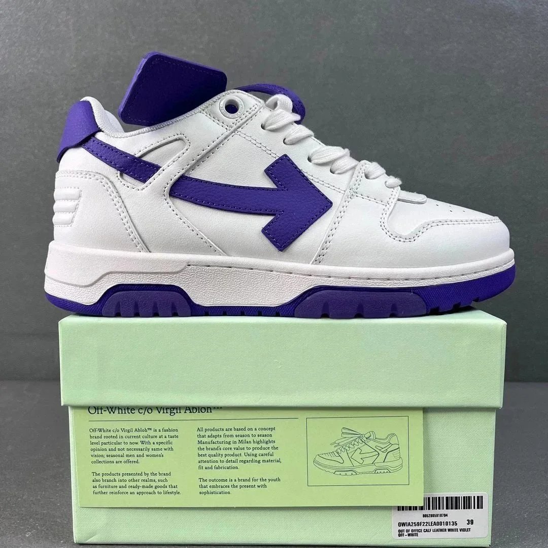Off-White c/o Virgil Abloh Arrow Low White Violet Sneakers - 12