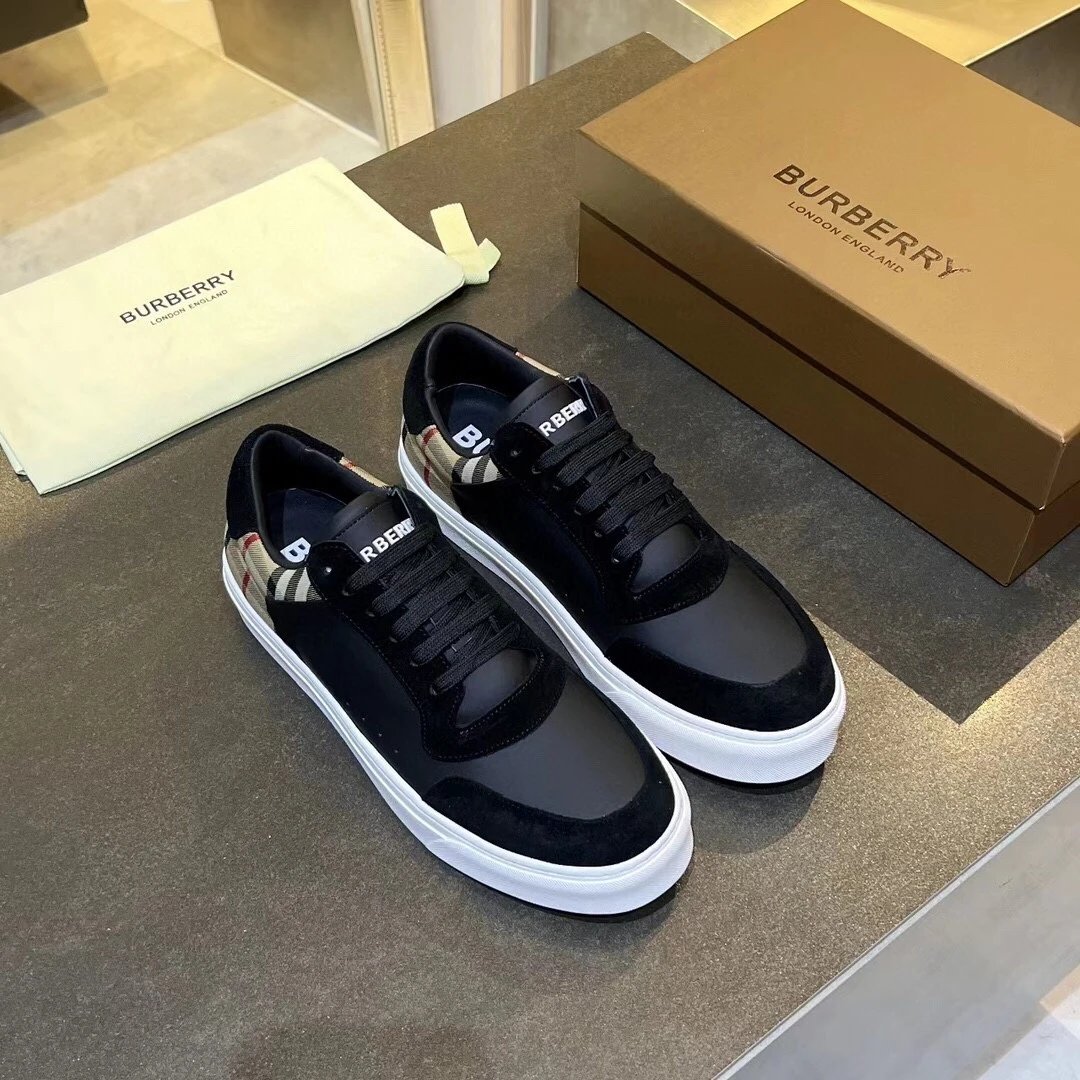 Burberry Check Print Low-Top Sneakers Beige Multicolor - 12
