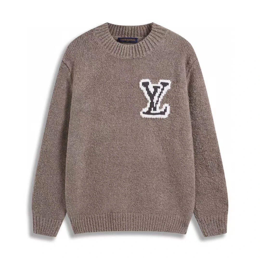Louis Vuitton Knitwear Crewneck logo knit sweater — Rusty color
