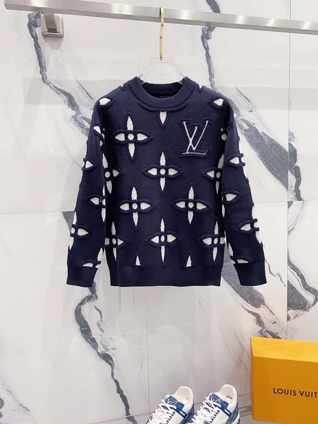 Louis Vuitton Knitwear Crewneck logo knit sweater product detail image 8