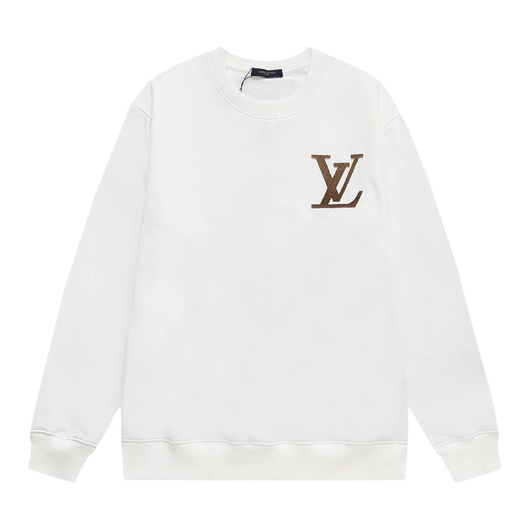Louis Vuitton Knitwear Crewneck logo knit sweater — Flocking process – white