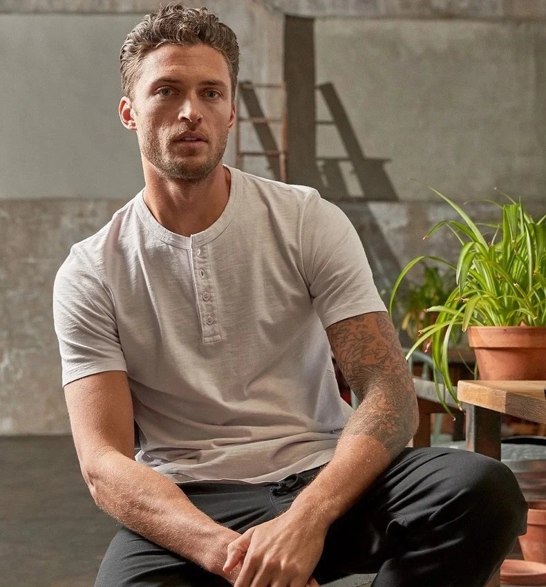 Henry Collar Short Sleeve T-Shirt