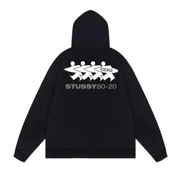 Stussy x CDG 80-20 Hoodie Black - 1