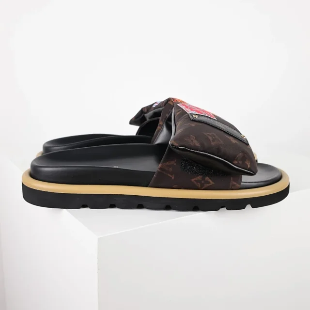 Louis Vuitton Slippers C8 Monogram Hook-and-Loop Strap Slides product detail image 25