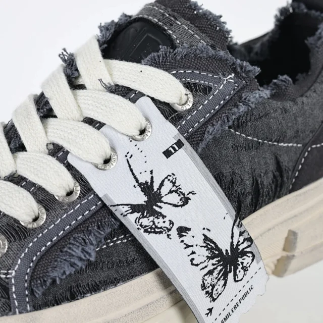 SMILEREPUBLIC Sneakers Low-top frayed canvas platform product detail image 13