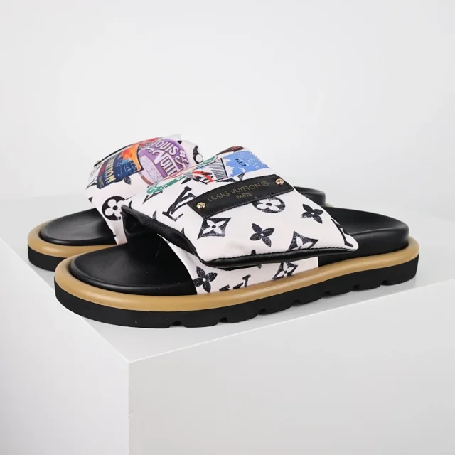 Louis Vuitton Slippers C8 Monogram Hook-and-Loop Strap Slides product detail image 18