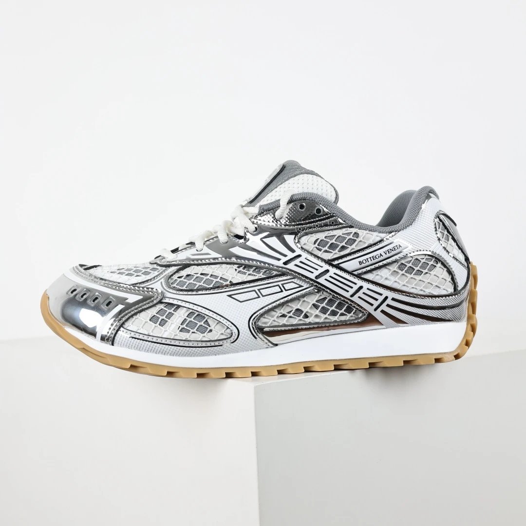 Bottega Veneta Sneakers Orbit low-top mesh — Bottega Veneta Running Shoes Silver White