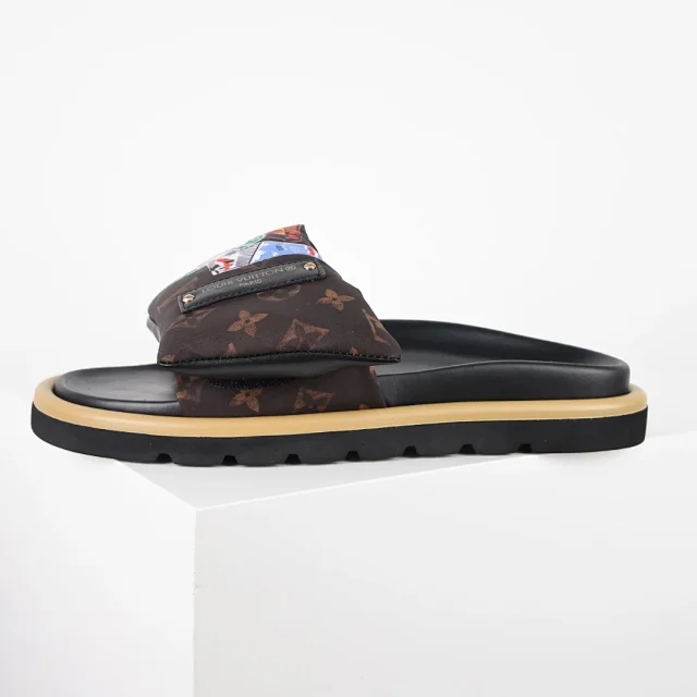 Louis Vuitton Slippers C8 Monogram Hook-and-Loop Strap Slides product detail image 21