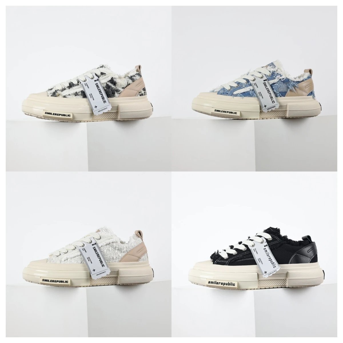 SMILEREPUBLIC Sneakers Low-top frayed canvas platform image 1