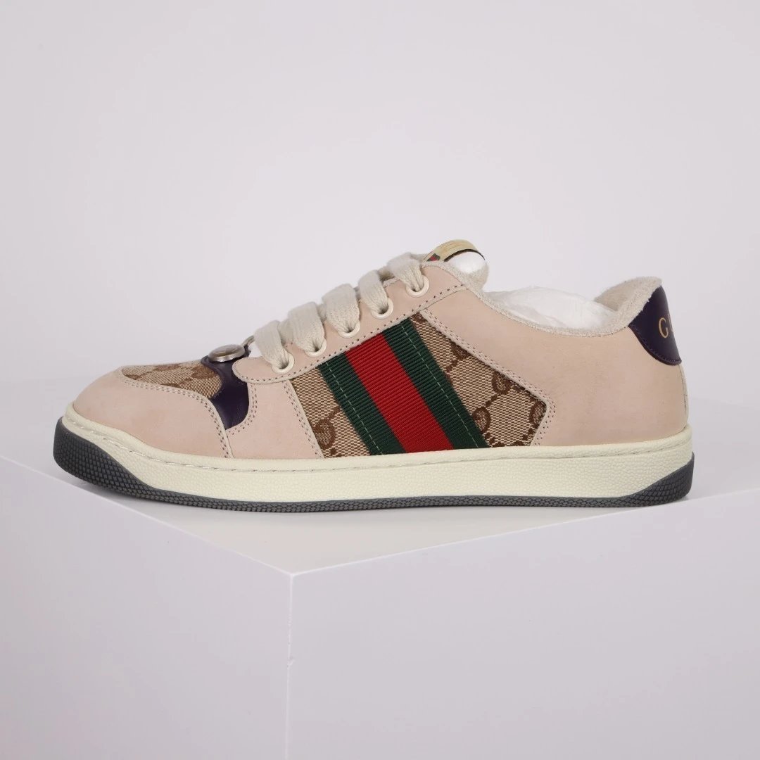 Gucci Sneakers Screener low-top with GG canvas and Web stripe — Gucci small dirty shoes black green