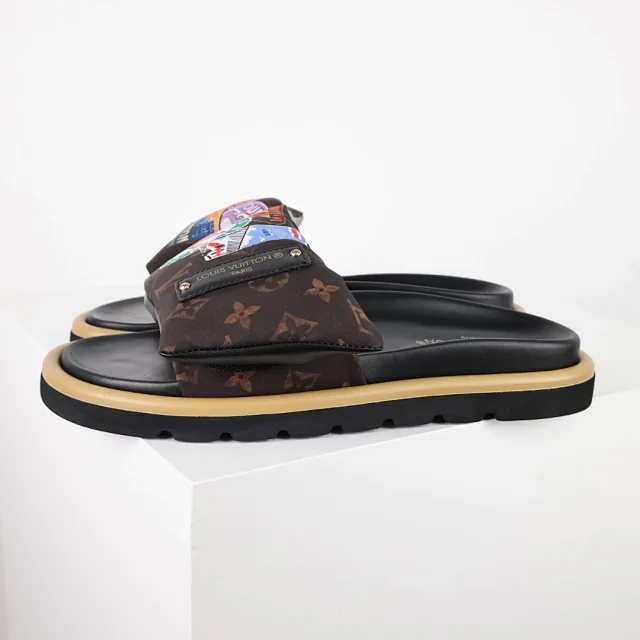 Louis Vuitton Slippers C8 Monogram Hook-and-Loop Strap Slides product detail image 28