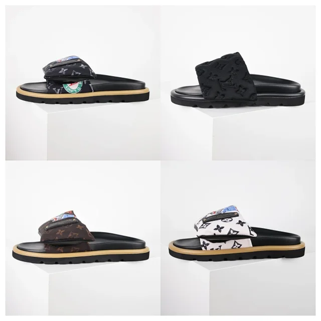 Louis Vuitton Slippers C8 Monogram Hook-and-Loop Strap Slides product detail image 1