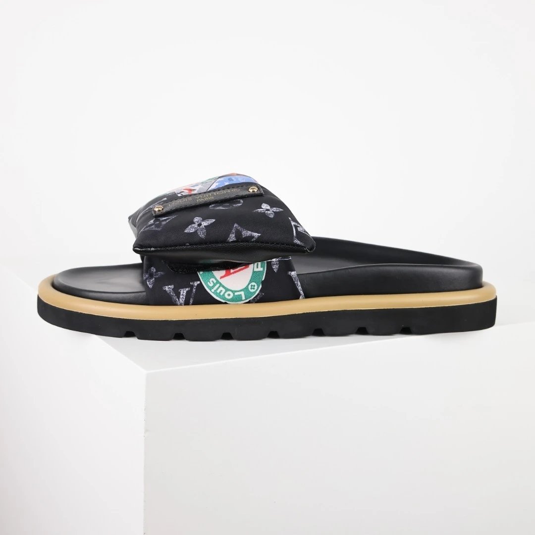 Louis Vuitton Slippers C8 Monogram Hook-and-Loop Strap Slides variant SOURCE-sku:131598396377